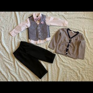 Toddler Boys 4 nautica 4-piece suit with cardigan